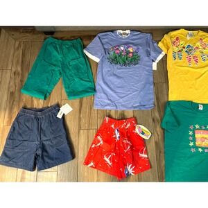 Vtg Women's Clothing Lot 6 Pieces Shorts Graphic Tees Shipn Shore Jones Wear NWt